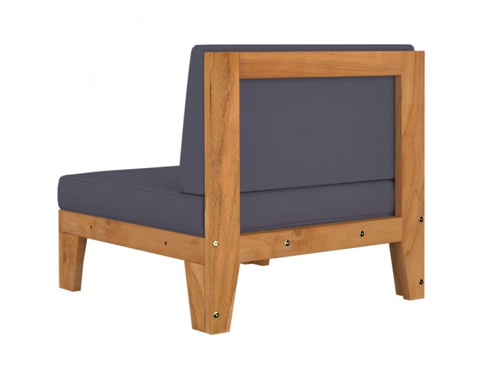 Sonata H Модулен среден диван с тъмносиви възглавници, акация масив