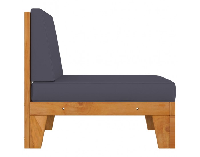 Sonata H Модулен среден диван с тъмносиви възглавници, акация масив