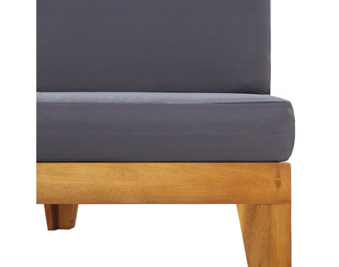 Sonata H Модулен среден диван с тъмносиви възглавници, акация масив