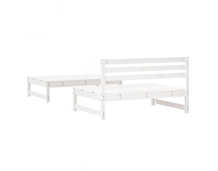 Sonata H Градински лаундж комплект, 2 части, бял, бор масив