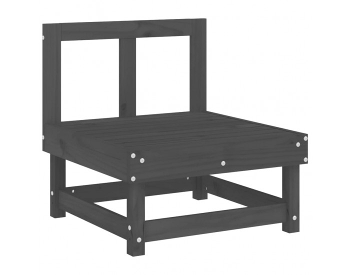 Sonata H Градински лаундж комплект, 3 части, сив, бор масив