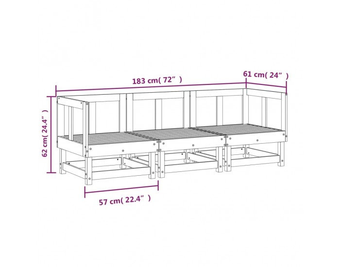 Sonata H Градински комплект, 3 части, дугласко дърво масив