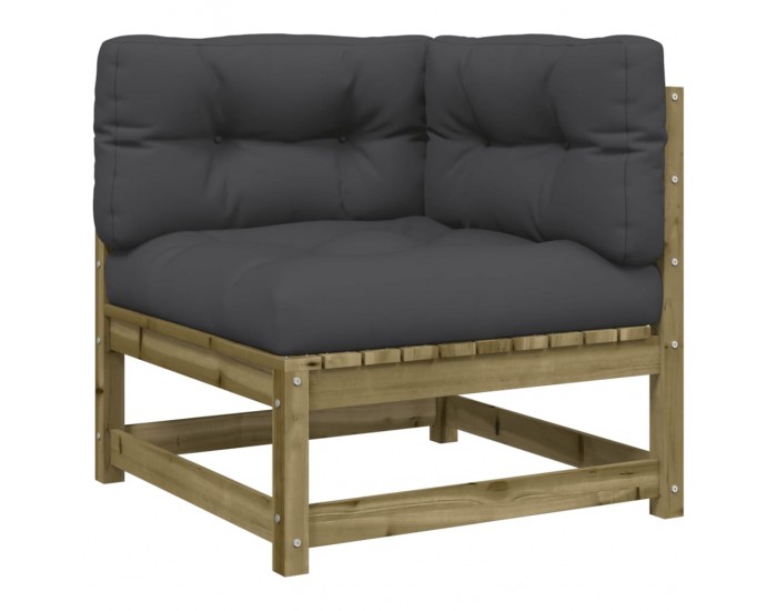 Sonata H Градински ъглов диван с възглавници и табуретка за крака