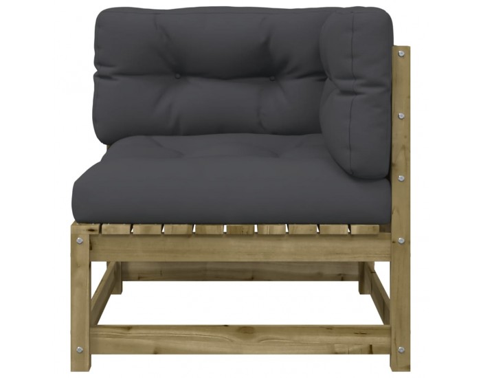 Sonata H Градински ъглов диван с възглавници и табуретка за крака