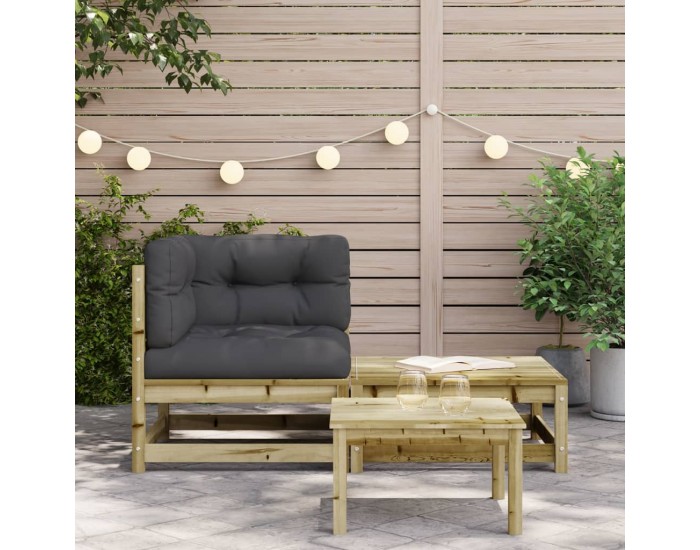 Sonata H Градински ъглов диван с възглавници и табуретка за крака