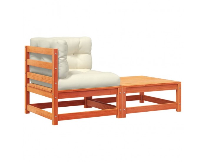 Sonata H Градински ъглов диван с възглавници и табуретка за крака