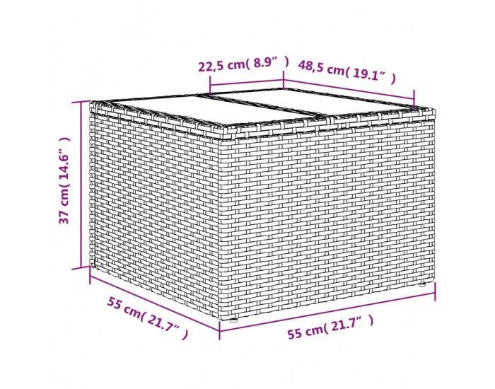 Sonata H Градински комплект диван с възглавници 10 части черен полиратан