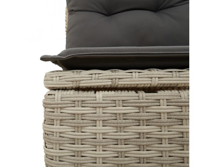 Sonata H Градински комплект с възглавници, 10 части, светлосив полиратан