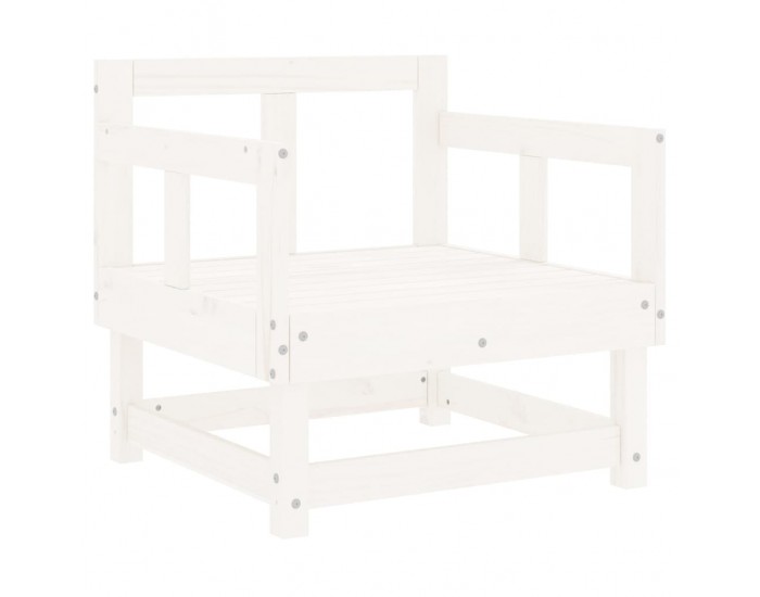 Sonata H Градински столове с възглавници, 2 бр, бели, бор масив