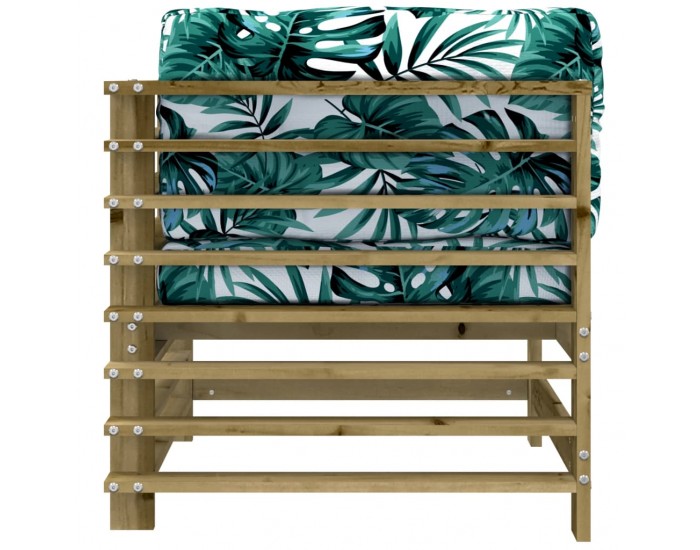 Sonata H Ъглови дивани с възглавници 2 бр сиви импрегнирано борово дърво