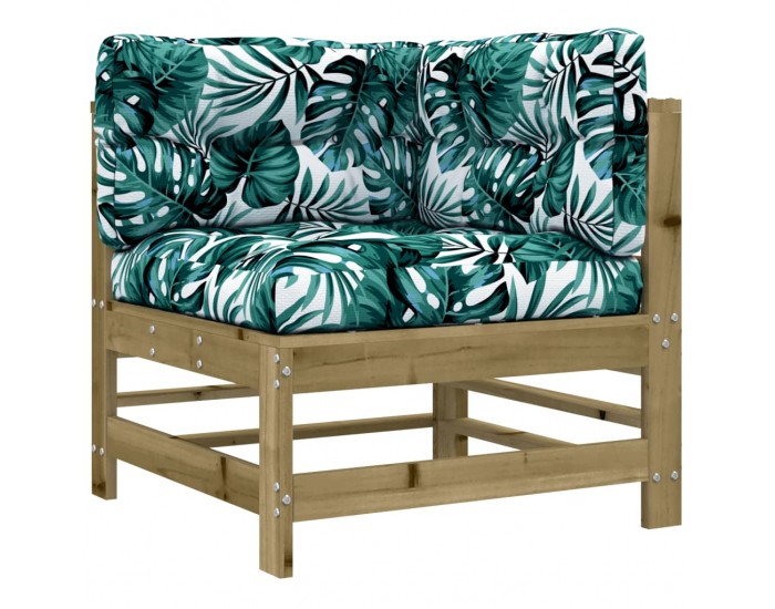 Sonata H Ъглови дивани с възглавници 2 бр сиви импрегнирано борово дърво