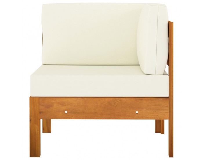 Sonata H Градински лаундж комплект с кремави възглавници 2 части акация