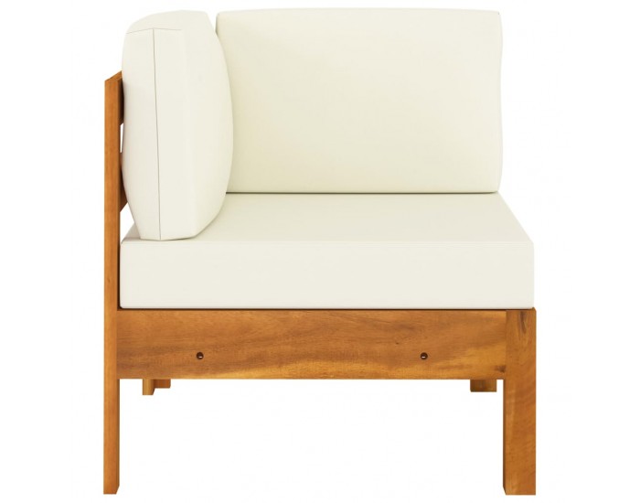 Sonata H Градински лаундж комплект с кремави възглавници 2 части акация