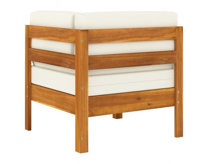 Sonata H Градински лаундж комплект с кремави възглавници 2 части акация