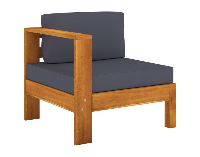 Sonata H Среден диван с 1 подлакътник тъмносив акация масив