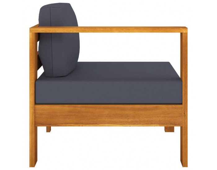 Sonata H Среден диван с 1 подлакътник тъмносив акация масив