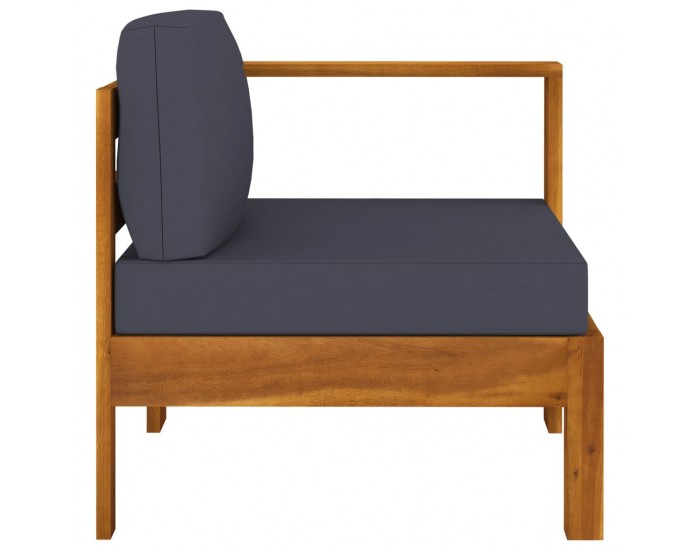 Sonata H Среден диван с 1 подлакътник тъмносив акация масив