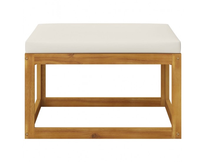 Sonata H Табуретка, кремава възглавница, акациево дърво масив