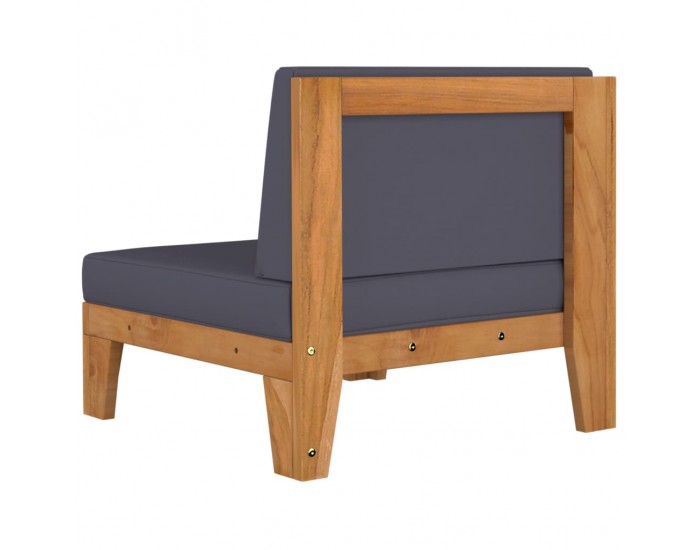 Sonata H Модулен ъглов диван с тъмносиви възглавници, акация масив