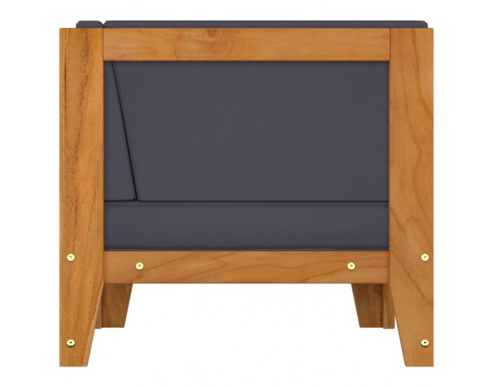 Sonata H Модулен ъглов диван с тъмносиви възглавници, акация масив