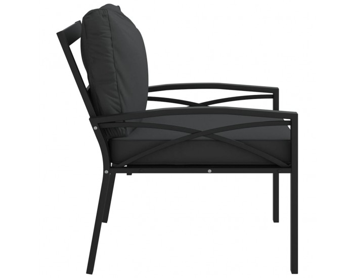 Sonata H Градински столове със сиви възглавници 2 бр 68x76x79 см стомана