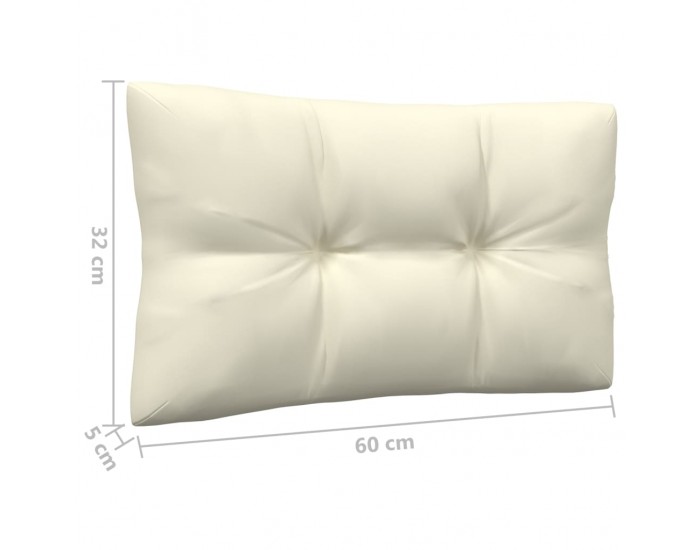 Sonata H 2-местен градински диван с кремави възглавници, бор масив