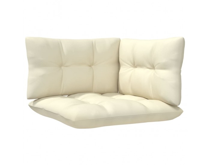 Sonata H 2-местен градински диван с кремави възглавници, бор масив