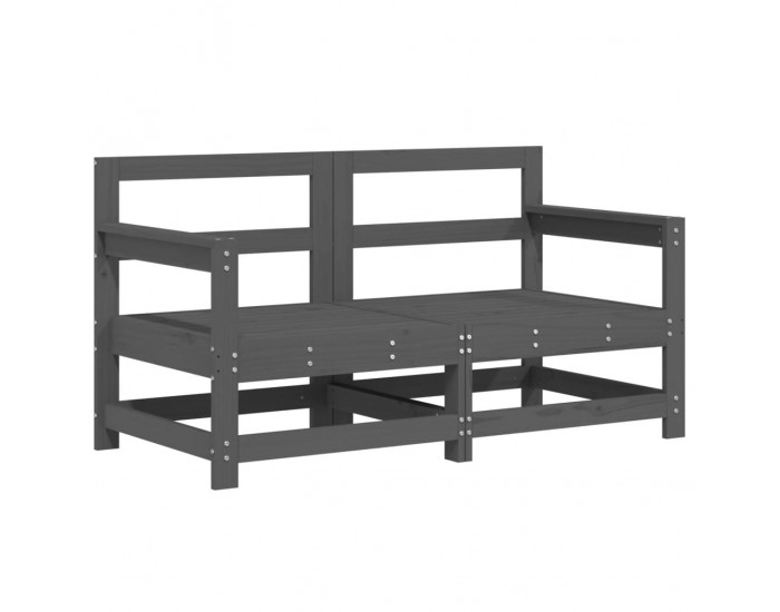 Sonata H Градински ъглови дивани, 2 бр, сиви, бор масив