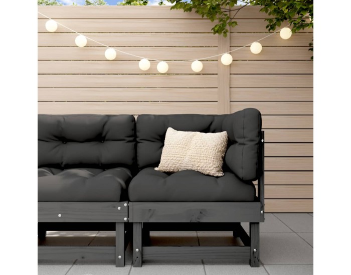 Sonata H Градински ъглов диван, сив, бор масив