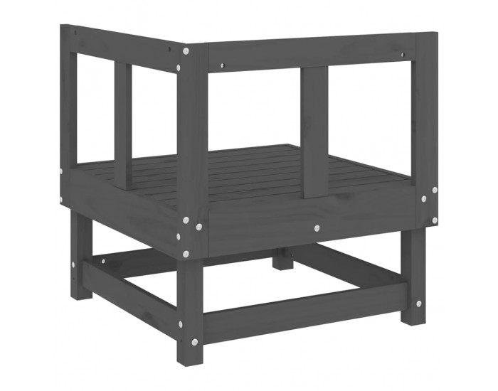 Sonata H Градински ъглов диван, сив, бор масив