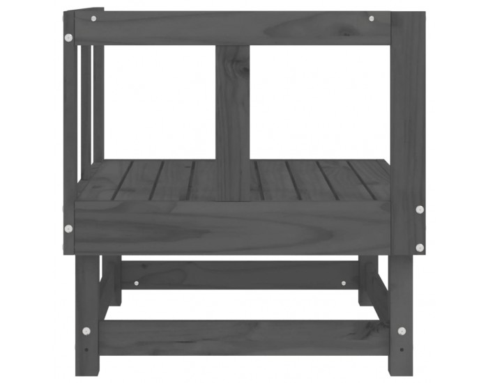 Sonata H Градински ъглов диван, сив, бор масив