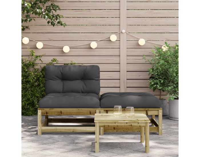 Sonata H Градинско кресло без подлакътници, с възглавници и табуретка