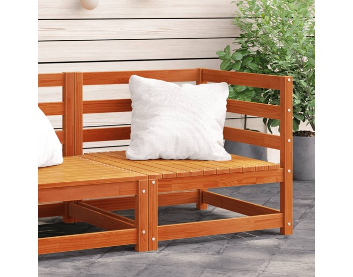 Sonata H Градински ъглов диван, восъчнокафяв, 70x70x67 см, бор масив