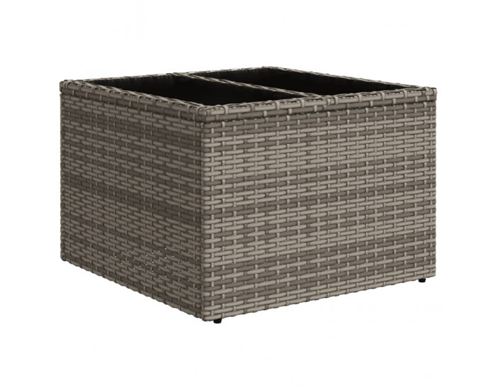 Sonata H Градински диван с възглавници, 7 части, полиратан, сив