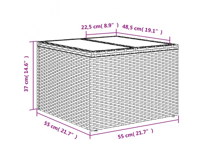 Sonata H Градински диван с възглавници, 7 части, полиратан, сив