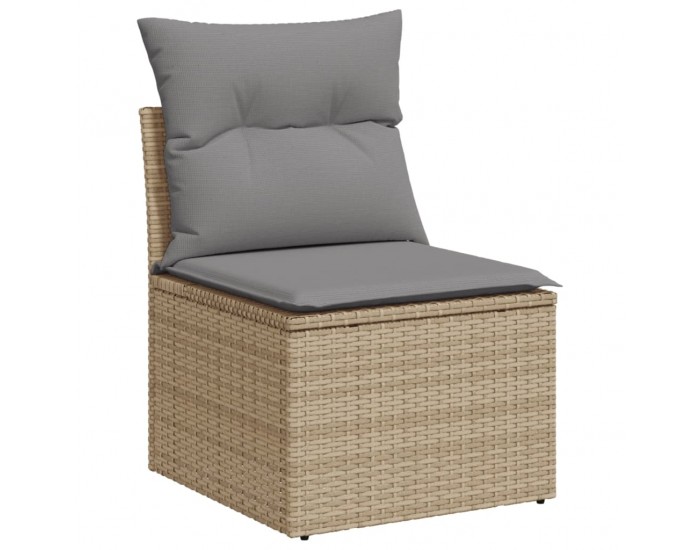 Sonata H Градински диван с възглавници, 8 части, бежов полиратан