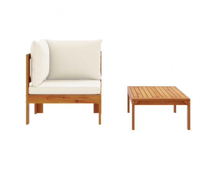 Sonata H Градински комплект дивани с възглавници от 2 части акация масив