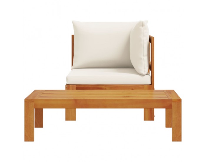 Sonata H Градински комплект дивани с възглавници от 2 части акация масив