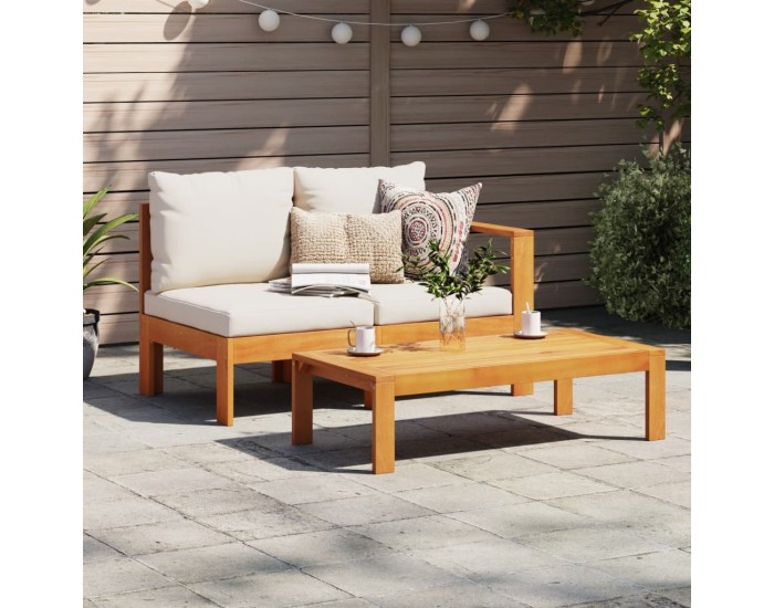 Sonata H Градински диван с 1 подлакътник, 2-местен, масивна акация