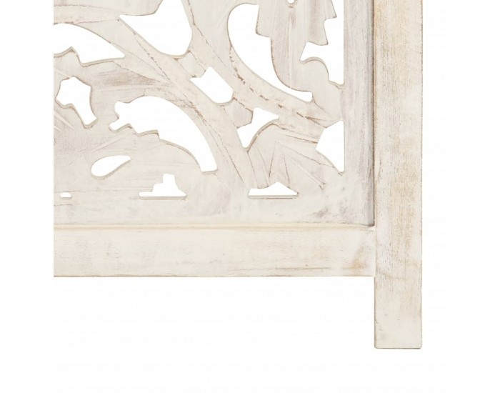 Sonata H Ръчно резбован параван, 3 панела, бял, 120x165 cм, манго масив Sonata H Ръчно резбован параван, 3 панела, бял, 120x165 cм, манго масив