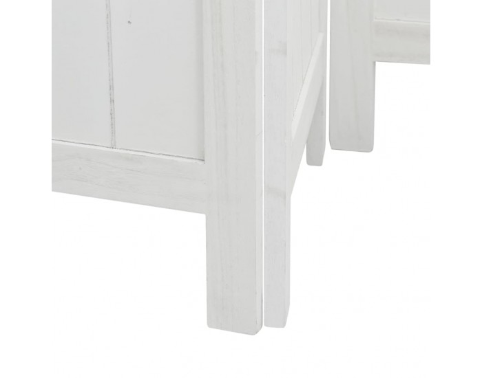 Sonata H Разделител за стая, 6 панела, бял, дърво пауловния масив