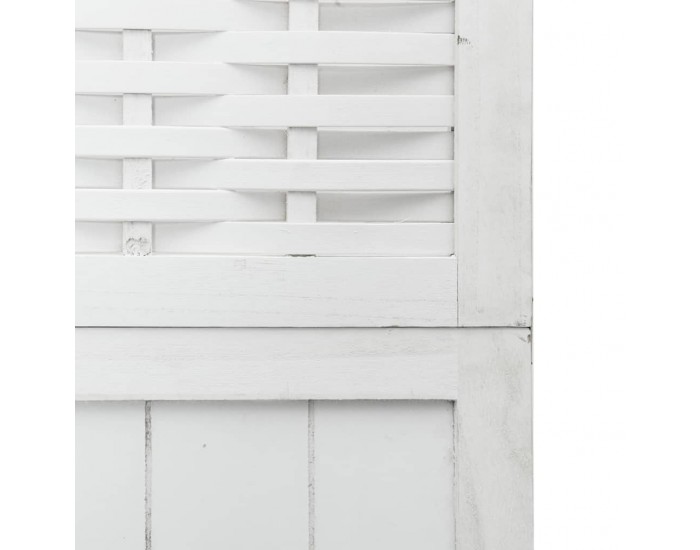 Sonata H Разделител за стая, 6 панела, бял, дърво пауловния масив