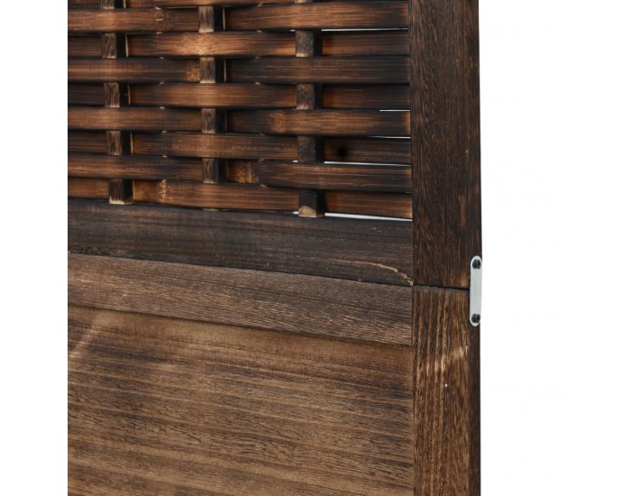 Sonata H Разделител за стая, 4 панела, тъмнокафяв, дърво пауловния масив