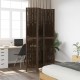 Sonata H Разделител за стая, 3 панела, тъмнокафяв, дърво пауловния масив