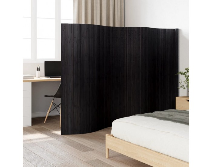 Sonata H Преграда за стая, черен, 165x400 см, бамбук