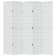 Sonata H Разделител за стая, 5 панела, бял, дърво пауловния масив
