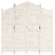 Sonata H Ръчно резбован параван, 4 панела, бял, 160x165 cм, манго масив