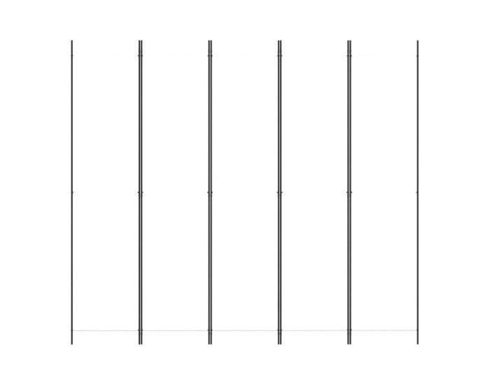 Sonata H Параван за стая, 5 панела, бял, 250x220 см, текстил