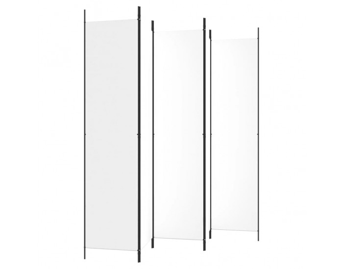 Sonata H Параван за стая, 5 панела, бял, 250x220 см, текстил