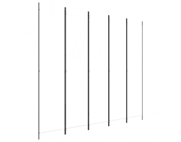 Sonata H Параван за стая, 5 панела, бял, 250x220 см, текстил